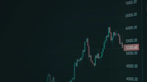 Bitcoin Trading with Price Evolution, Cryptocurrency Exchange Chart Online Stock Footage 237124666