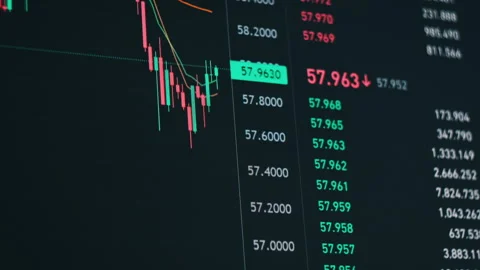 Bitcoin Trading with Price Evolution Stock Footage 257825127
