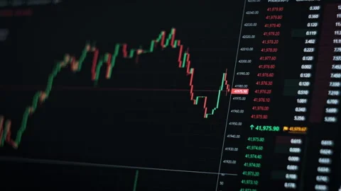 Bitcoin Trading with Price Evolution Stock Footage 259376250