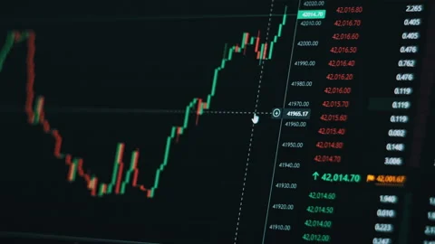 Bitcoin Trading with Price Evolution Stock Footage 259648254