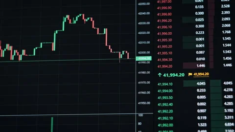 Bitcoin Trading with Price Evolution Stock Footage 260049386