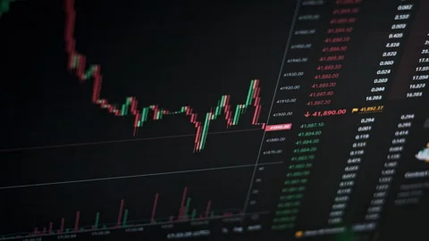 Bitcoin Trading with Price Evolution Stock Footage 262272353