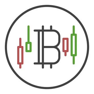 Bitcoin Trading vector linear round icon or symbol Stock Illustration