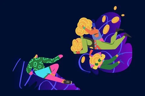 Bitcoin Transaction Illustration Stock Illustration