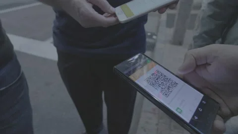 Bitcoin transaction mobile closeup Stock Footage 148181400