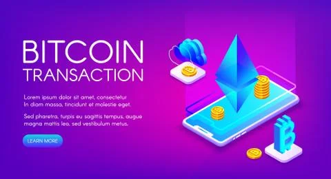 Bitcoin transaction vector illustration Stock Illustration