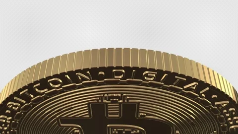 Bitcoin Transition With Alpha Channel Stock Footage 345654673