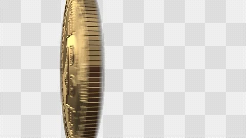 Bitcoin Transition With Alpha Channel Stock Footage 345655122