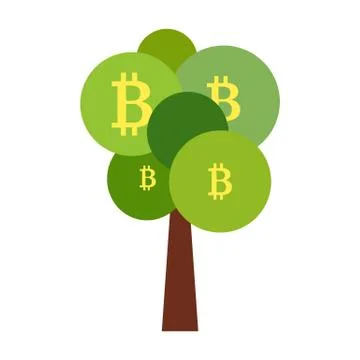 Bitcoin tree, increasing income Stock Illustration