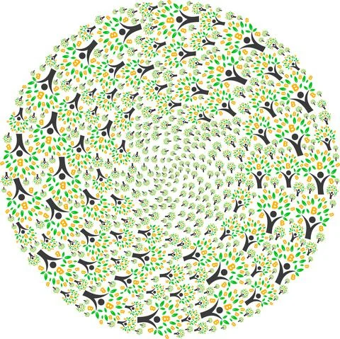 Bitcoin Tree Man Icon Explosion Spheric Globula Mosaic Stock Illustration