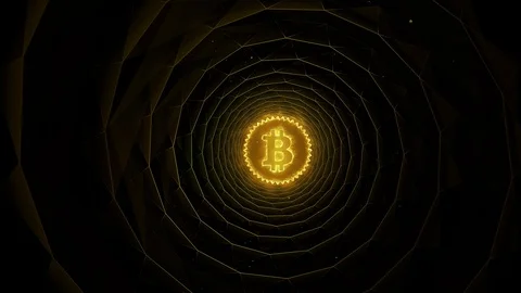 Bitcoin In Underground Tunnel Stock Footage 90306903