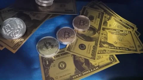 Bitcoin US Dollar Crypto Currency 库存影片 268695380