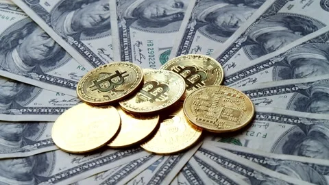 Bitcoin On Us Dollars Symbolizes Future Digital Currency And Investment Growth Stock Footage 315352330