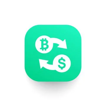 Bitcoin to USD exchange icon Illustrazione stock