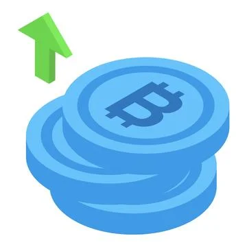 Bitcoin value increasing depicted by upward arrow 库存插图