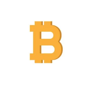 Bitcoin vector logo, 3d flat icon Stock Illustration