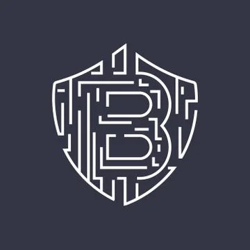 Bitcoin vector logo. Editable Stroke Illustrazione stock