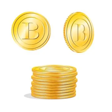 Bitcoin vector logo illustration. Gold coin Stock Illustration