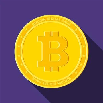 Bitcoin on violet background Stock-Illustration