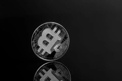 Bitcoin virtual coin Foto stock