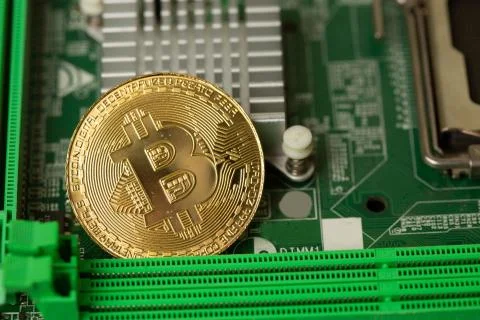 Bitcoin Virtual Cryptopayment Web Render Sign Stock Photos