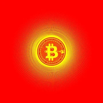 Bitcoin virtual digital crypto currency banner template. Bitcoin coin in the Stock Illustration