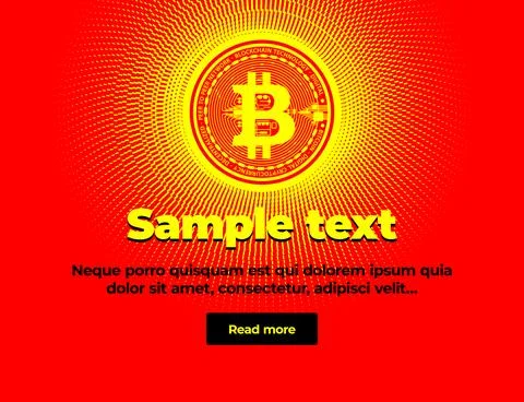 Bitcoin virtual digital crypto currency banner template. Bitcoin coin in the Stock Illustration