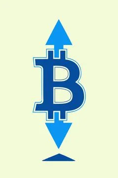 Bitcoin Volatility with Up and Down Arrows Иллюстрация