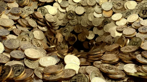 Bitcoin Vortex, Coins are Draining into the Hole Stock Footage 294373623