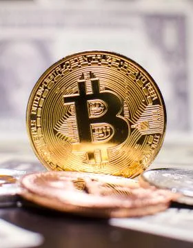 Bitcoin vs. dollar Stock Photos