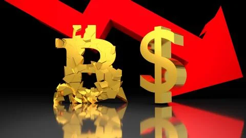 Bitcoin Vs US Dollar - Global cryptocurrency Illustrazione stock