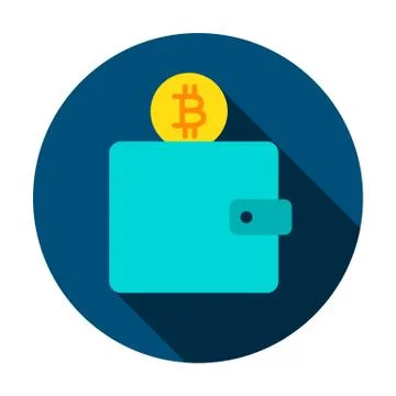 Bitcoin Wallet Circle Icon Stock Illustration