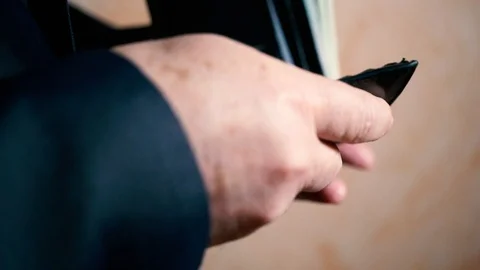 Bitcoin from the wallet Video stock 88059691