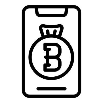 Bitcoin wallet icon outline vector. Digital bank Stock Illustration