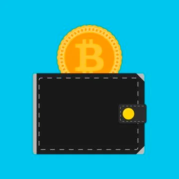 Bitcoin wallet isolated flat Stock Illustration