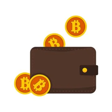 Bitcoin Wallet Keep Vector Illustration Graphic Stock Illustration