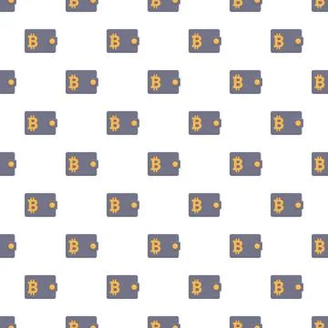 Bitcoin wallet pattern repeating for digital finance and currency Stock Illustration