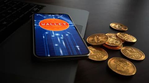Bitcoin Wallet Smartphone App Stock Illustration