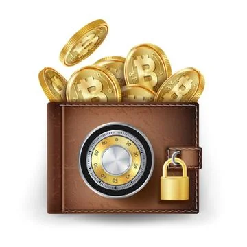 Bitcoin Wallet Vector. Abstract Technology Bitcoin. Cryptography Finance Coin Stock Illustration