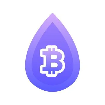 Bitcoin water gradient logo design template icon Stock Illustration