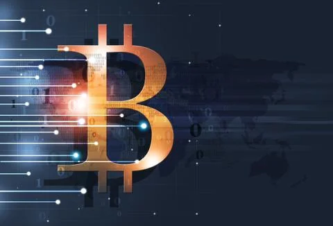 Bitcoin Web Crypto Money Stock Illustration