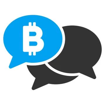 Bitcoin Webinar Messages Flat Icon Illustration