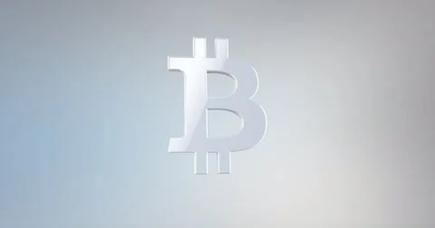 Bitcoin White 3d Icon Stock Footage 66576686