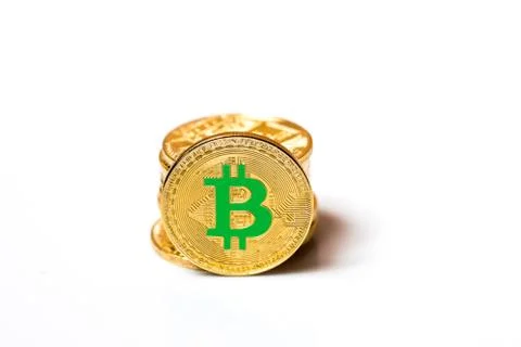 Bitcoin on white background Stock Photos