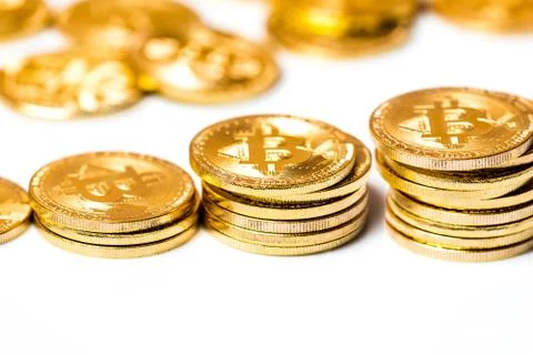 Bitcoin on white background Stock Photos