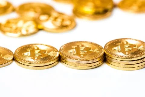 Bitcoin on white background Stock Photos