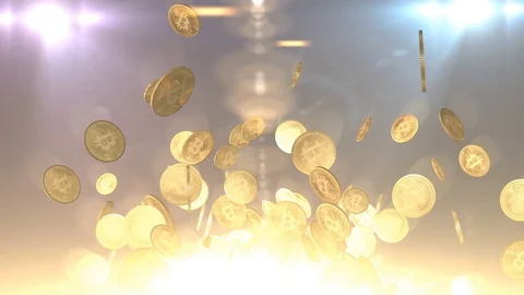Bitcoin winner celebration explosion concept Stock-Footage 105904225