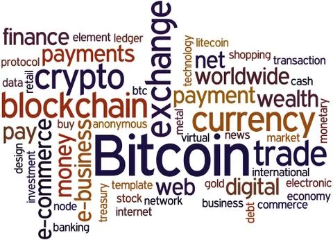 Bitcoin, word cloud concept 스톡 일러스트