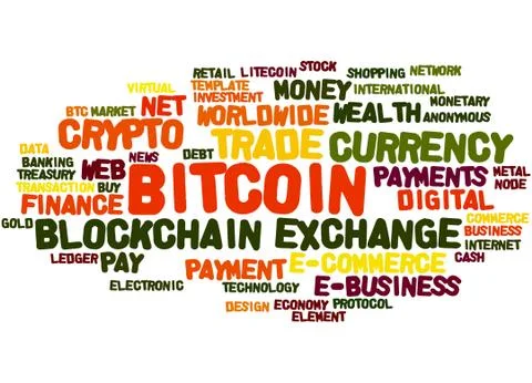 Bitcoin, word cloud concept 스톡 일러스트