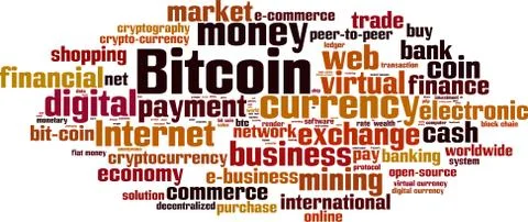 Bitcoin word cloud Stock Illustration
